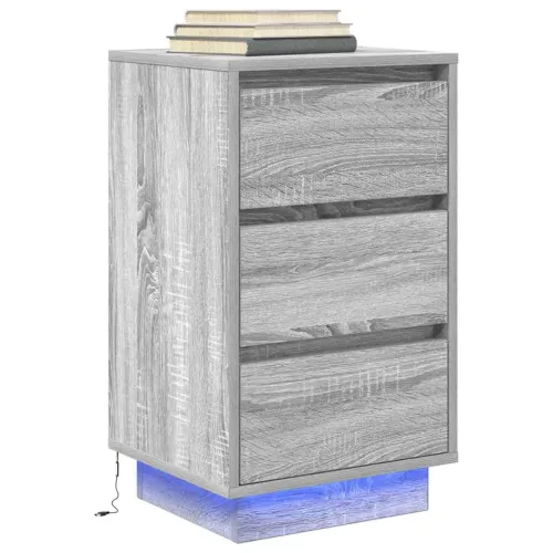 Noćni ormarić s LED svjetlima siva boja hrasta 38x34x65 cm - Sivi hrast sonoma 1 65 cm Cijena