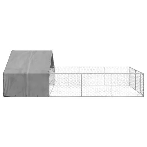 Vanjska kućica za pse sa stazom 7x3x1,9 m pocinčani čelik - 7 x 3 x 1.9 m Cijena