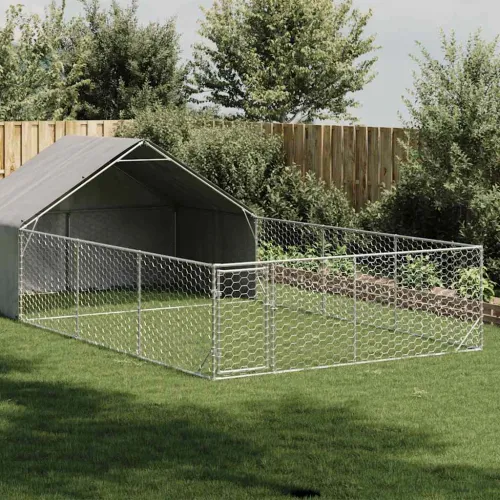 Vanjska kućica za pse sa stazom 7x3x1,9 m pocinčani čelik - 7 x 3 x 1.9 m Cijena