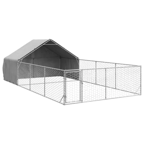Vanjska kućica za pse sa stazom 7x3x1,9 m pocinčani čelik - 7 x 3 x 1.9 m Cijena