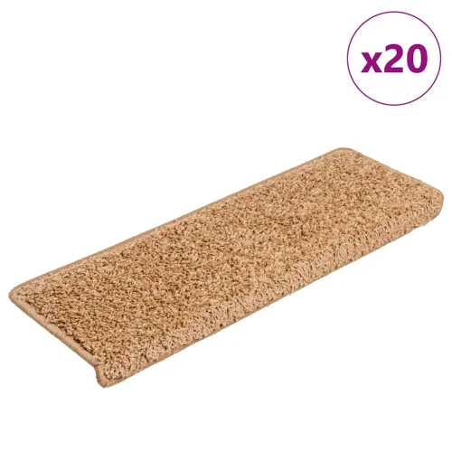 Prostirke za stepenice 20 kom 65x21x4 cm bež pravokutni rub - Bež 20 Cijena