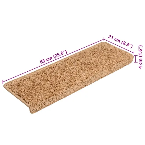 Prostirke za stepenice 20 kom 65x21x4 cm bež pravokutni rub - Bež 20 Cijena