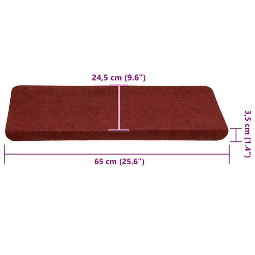 Ljepljivi tepisi za stepenice 30 kom crveni 65x24,5x3,5 cm - Crvena 65 x 24.5 x 3.5 cm 30 Cijena