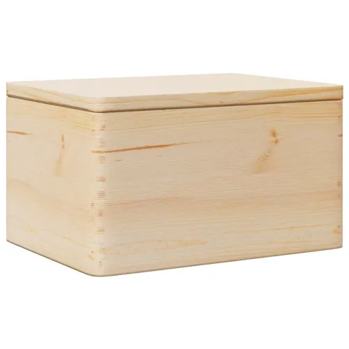 Drvena kutija s poklopcem 40x30x23 cm Puno drvo Bor - Prirodna 40 x 30 x 23 cm s poklopcem Cijena