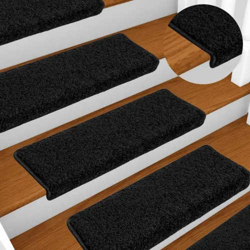 Prostirke za stepenice 20 kom 65x21x4 cm Crne s pravokutnim rubom - Crna 20 Cijena