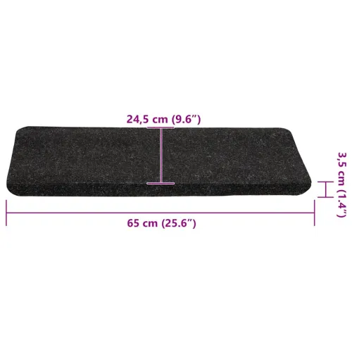 Ljepljivi tepisi za stepenice 30kom antracit 65x24,5x3,5cm - Antracit 65 x 24.5 x 3.5 cm 30 Cijena