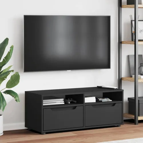 TV ormarić VISNES crni 100x40x38 cm izrađeno drvo - Crna 1 Cijena