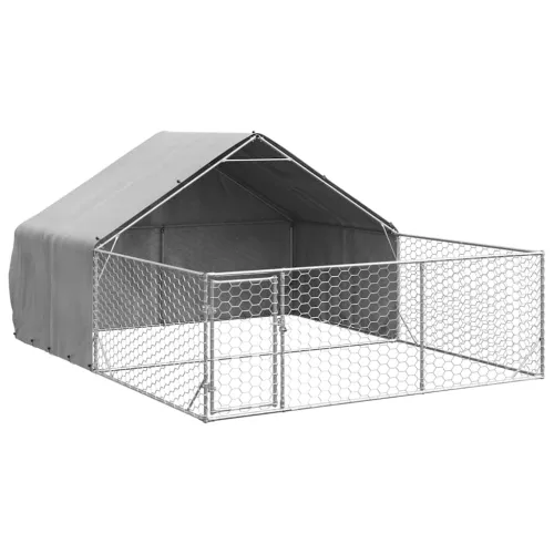 Vanjska kućica za pse sa stazom 4x3x1,9 m pocinčani čelik - 4 x 3 x 1.9 m Cijena