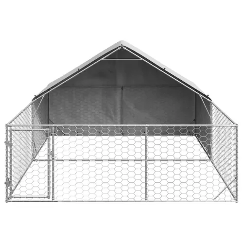 Vanjska kućica za pse sa stazom 4x3x1,9 m pocinčani čelik - 4 x 3 x 1.9 m Cijena