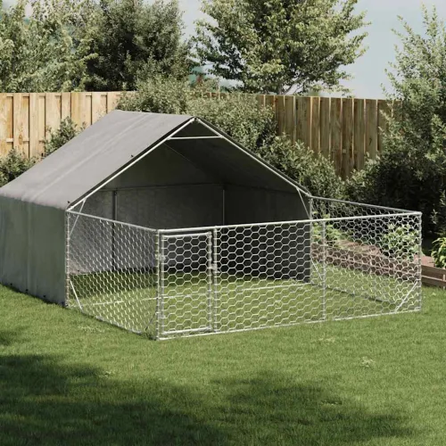 Vanjska kućica za pse sa stazom 4x3x1,9 m pocinčani čelik - 4 x 3 x 1.9 m Cijena
