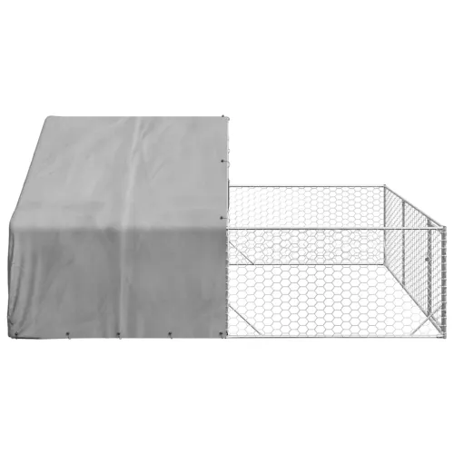 Vanjska kućica za pse sa stazom 4x3x1,9 m pocinčani čelik - 4 x 3 x 1.9 m Cijena