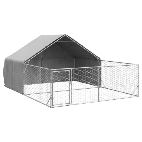 Vanjska kućica za pse sa stazom 5x3x1,9 m pocinčani čelik - 5 x 3 x 1.9 m Cijena