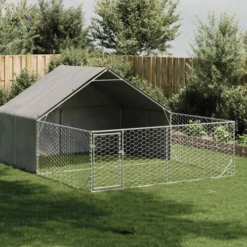 Vanjska kućica za pse sa stazom 5x3x1,9 m pocinčani čelik - 5 x 3 x 1.9 m Cijena