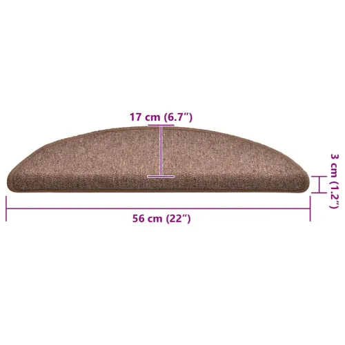 Prostirke za stepenice 30 kom 56x17x3 cm smeđe poluokrugle - Smeđa 56 x 17 x 3 cm 30 Smeđa Cijena