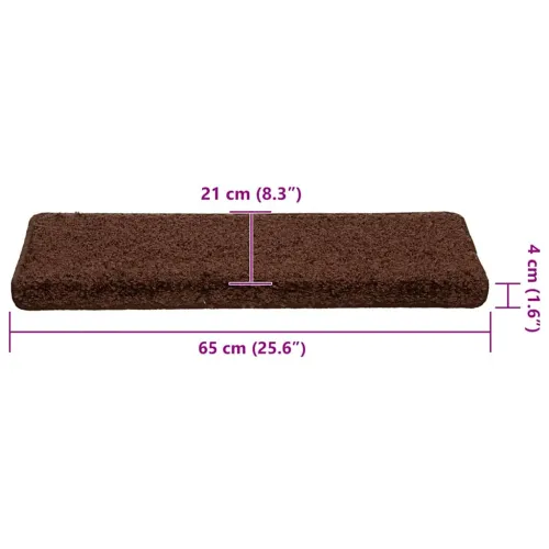 Prostirke za stepenice 30 kom 65x21x4 cm smeđe pravokutne rubove - Smeđa 65 x 21 x 4 cm 30 Cijena