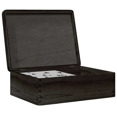 Drvena kutija s poklopcem crna 40x30x13 cm puno drvo bor - Crna 40 x 30 x 13 cm s poklopcem Cijena