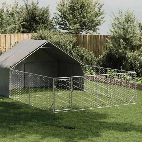Vanjska kućica za pse sa stazom 6x3x1,9 m pocinčani čelik - 6 x 3 x 1.9 m Cijena