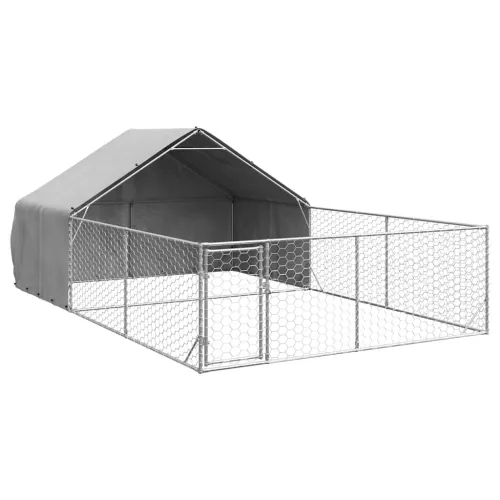 Vanjska kućica za pse sa stazom 6x3x1,9 m pocinčani čelik - 6 x 3 x 1.9 m Cijena
