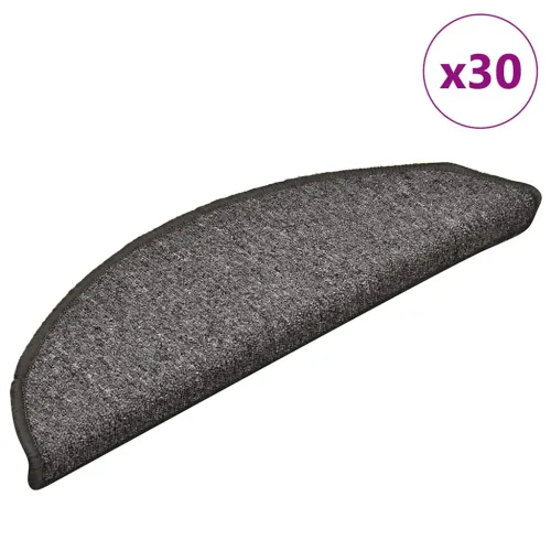 Prostirke za stepenice 30 kom 56x17x3 cm sive i crne poluokrugle - Siva i crna 56 x 17 x 3 cm 30 Cijena