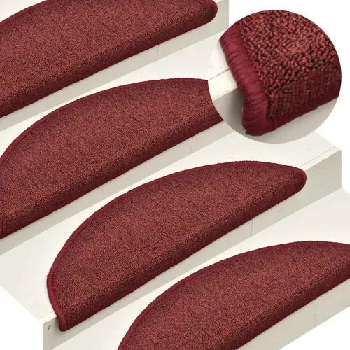 Prostirke za stepenice 30 kom 56x17x3 cm Bordo poluokrugle - Bordo crvena 56 x 17 x 3 cm 30 Cijena