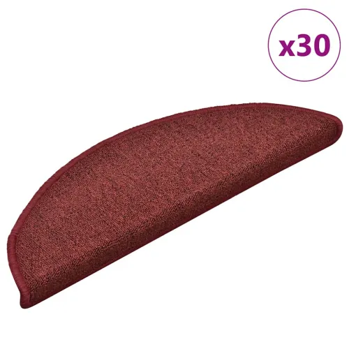 Prostirke za stepenice 30 kom 56x17x3 cm Bordo poluokrugle - Bordo crvena 56 x 17 x 3 cm 30 Cijena