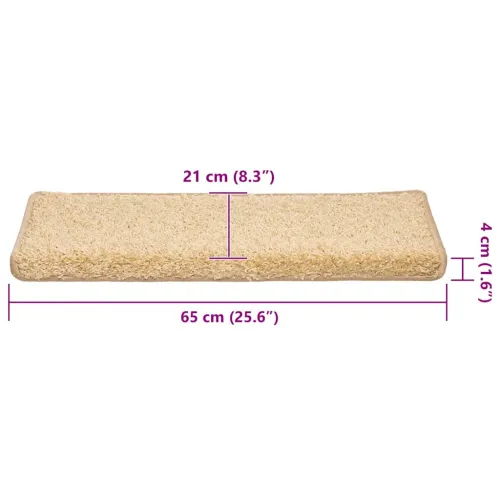 Prostirke za stepenice 30 kom 65x21x4 cm krem pravokutni rub - Krema 30 Cijena