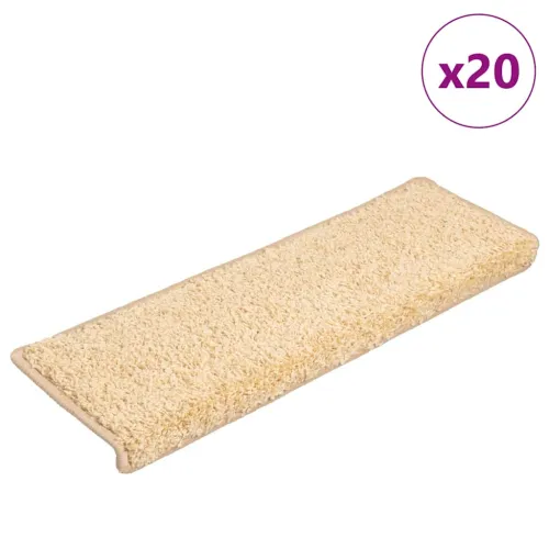 Prostirke za stepenice 20 kom 65x21x4 cm krem pravokutni rub - Krema 20 Cijena
