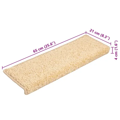 Prostirke za stepenice 20 kom 65x21x4 cm krem pravokutni rub - Krema 20 Cijena