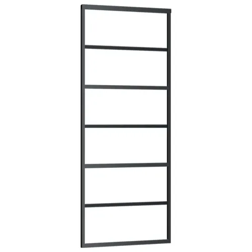 Klizna vrata s priborom 76 x 205 cm od ESG stakla i aluminija - 76 x 205 cm (213.5 cm) 5 vodoravnih šipki Cijena