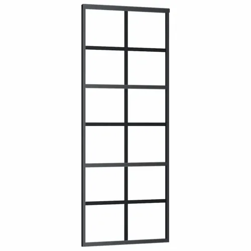 Klizna vrata s priborom 76 x 205 cm od ESG stakla i aluminija - 76 x 205 cm (152.5 cm) Rešetke 6 x 2 Cijena