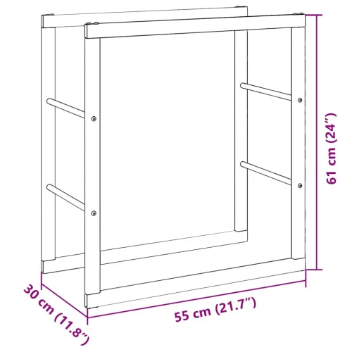 Stalak za drva crni 55x30x61 cm čelik - 55 x 30 x 61 cm Cijena