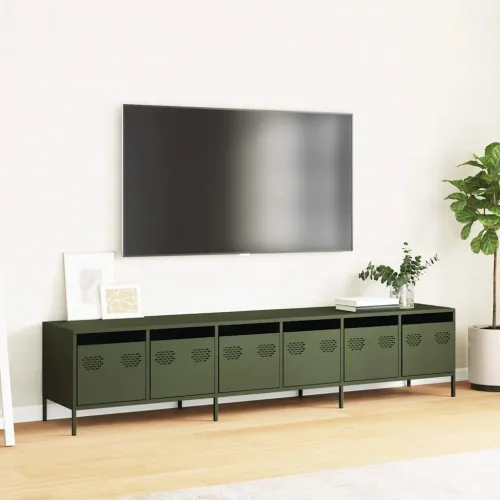 TV ormarić maslinastozeleni 202x39x43,5 cm čelični - Maslinovo zelena 202 cm Cijena