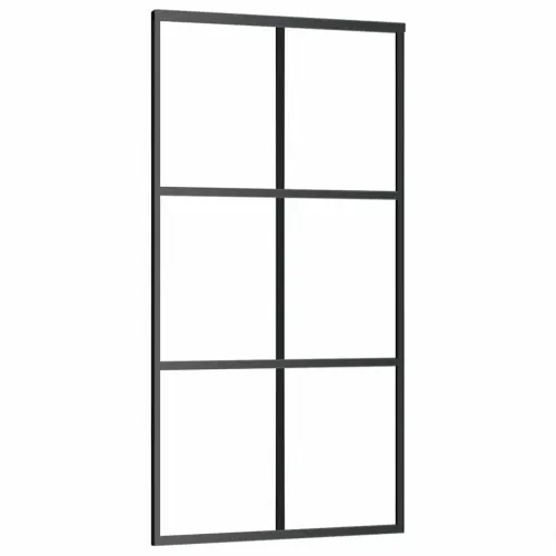 Klizna vrata s okovom 102x205 cm ESG staklo i aluminij - 102 x 205 cm (213.5 cm) Rešetke 3 x 2 Cijena