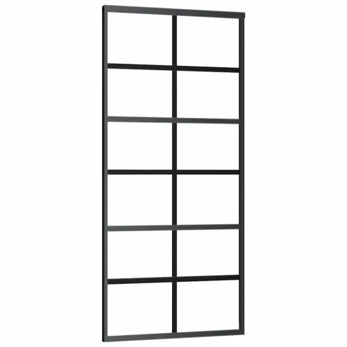 Klizna vrata s priborom 90 x 205 cm od ESG stakla i aluminija - 90 x 205 cm (213.5 cm) Rešetke 6 x 2 Cijena
