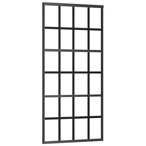 Klizna vrata s priborom 90 x 205 cm od ESG stakla i aluminija - 90 x 205 cm (213.5 cm) Rešetke 6 x 4 Cijena