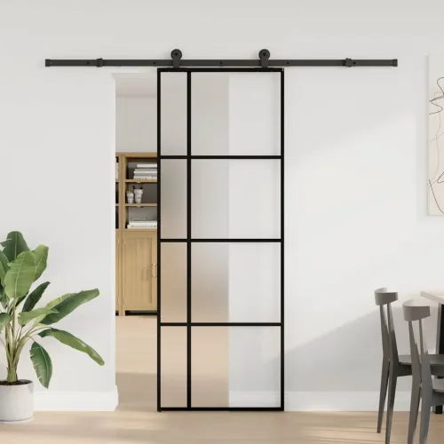 Klizna vrata s priborom 76 x 205 cm od ESG stakla i aluminija - 76 x 205 cm (213.5 cm) matt Cijena