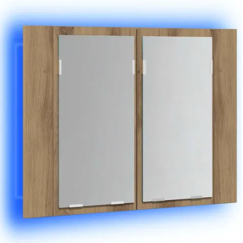 LED ormarić s ogledalom Artisan hrast 60x12x45 cm izrađeno drvo - Hrast artisan Cijena
