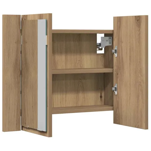LED ormarić s ogledalom Artisan hrast 60x12x45 cm izrađeno drvo - Hrast artisan Cijena