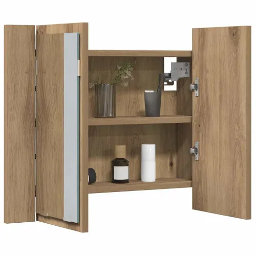 LED ormarić s ogledalom Artisan hrast 60x12x45 cm izrađeno drvo - Hrast artisan Cijena