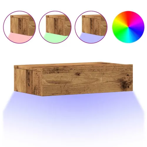 2-dijelni TV ormarić s LED svjetlima staro drvo 60x35x15,5 cm - Staro drvo 2 60 cm Staro drvo Cijena