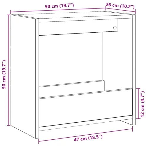 Pomoćni stol Artisan hrast 50x26x50 cm izrađeno drvo - Hrast artisan Cijena
