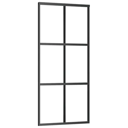 Klizna vrata s priborom 90 x 205 cm od ESG stakla i aluminija - 90 x 205 cm (213.5 cm) Rešetke 3 x 2 Cijena