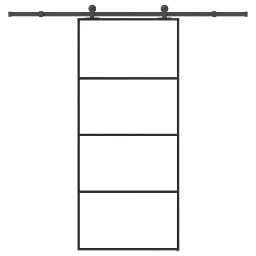 Klizna vrata s priborom 90 x 205 cm od ESG stakla i aluminija - Transparentan 90 x 205 cm (213.5 cm) Cijena