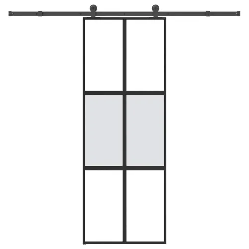 Klizna vrata s priborom 76 x 205 cm kaljeno staklo i aluminij - 76 x 205 cm (213.5 cm) matt and transparent matt and transparent Cijena