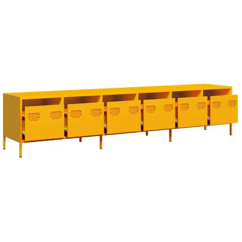 TV ormarić senf žuta 202x39x43,5 cm hladno valjani čelik - Žuta boja senfa 202 cm Cijena