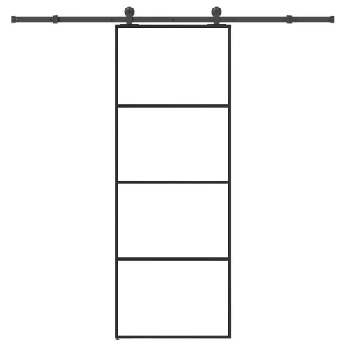 Klizna vrata s priborom 76 x 205 cm od ESG stakla i aluminija - Transparentan 76 x 205 cm (213.5 cm) Cijena
