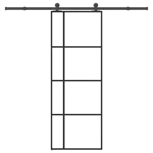 Klizna vrata s priborom 76 x 205 cm od ESG stakla i aluminija - 76 x 205 cm (213.5 cm) Transparentan Cijena