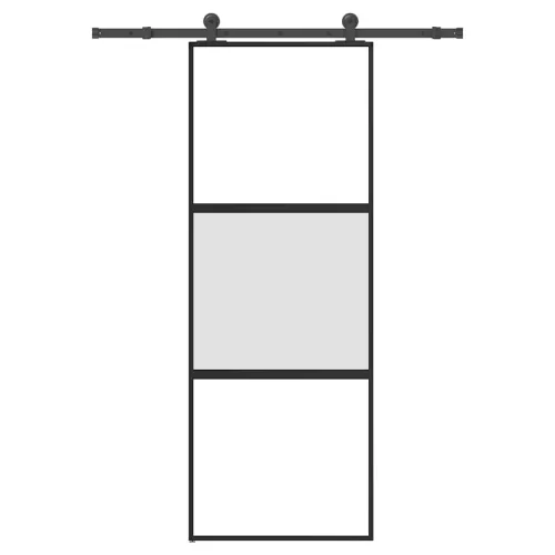 Klizna vrata s priborom 76 x 205 cm kaljeno staklo i aluminij - 76 x 205 cm (152.5 cm) matt and transparent matt and transparent Cijena