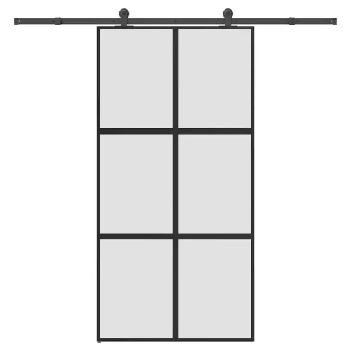 Klizna vrata s priborom 102,5x205 cm kaljeno staklo i aluminij - 102.5 x 205 cm (213.5 cm) matt matt Cijena