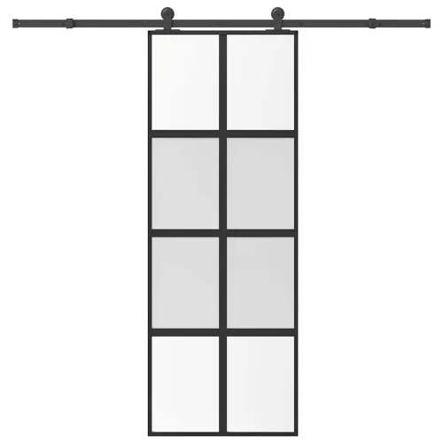 Klizna vrata s priborom 76 x 205 cm kaljeno staklo i aluminij - 76 x 205 cm (213.5 cm) matt and transparent Cijena